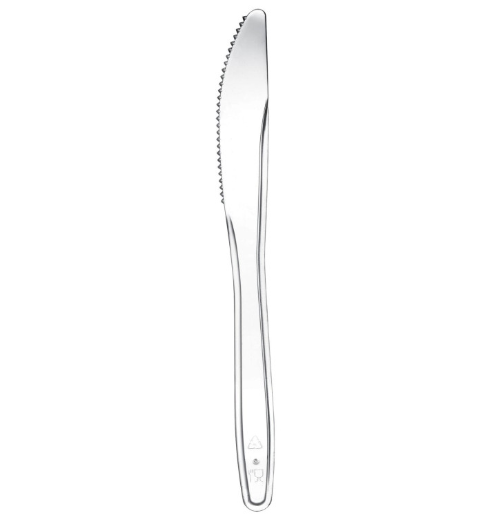 Faca de Plástico Easy PS Transp. 175mm (100 Uds) Faca de Plástico Easy PS Transp. 175mm (100 Uds)