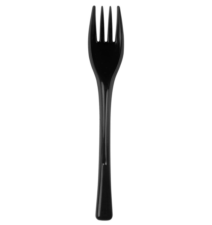 Garfo de Plástico Fly Preto 140mm (50 Uds) Garfo de Plástico Fly Preto 140mm (50 Uds)