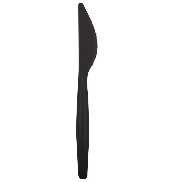 Faca de Plástico Easy PS Preto 185mm (20 Uds) Faca de Plástico Easy PS Preto 185mm (20 Uds)