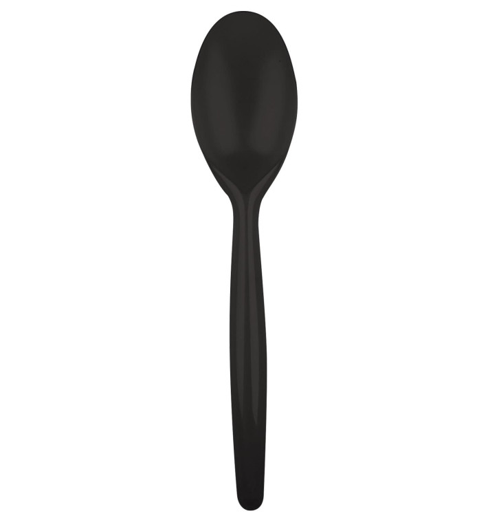 Colher de Plástico Easy PS Preto 185mm (20 Uds) Colher de Plástico Easy PS Preto 185mm (20 Uds)