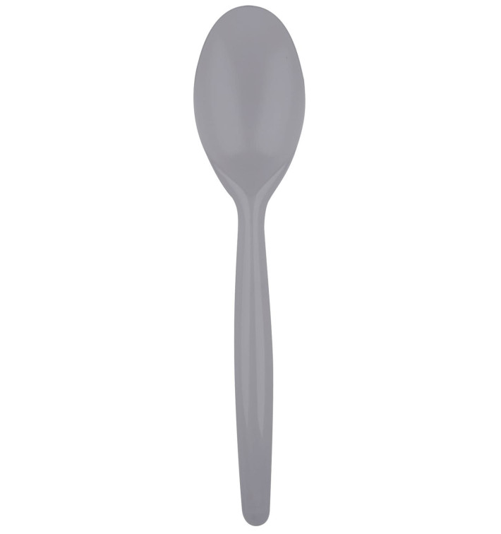 Colher de Plástico Easy PS Cinza 185mm (20 Uds) Colher de Plástico Easy PS Cinza 185mm (20 Uds)