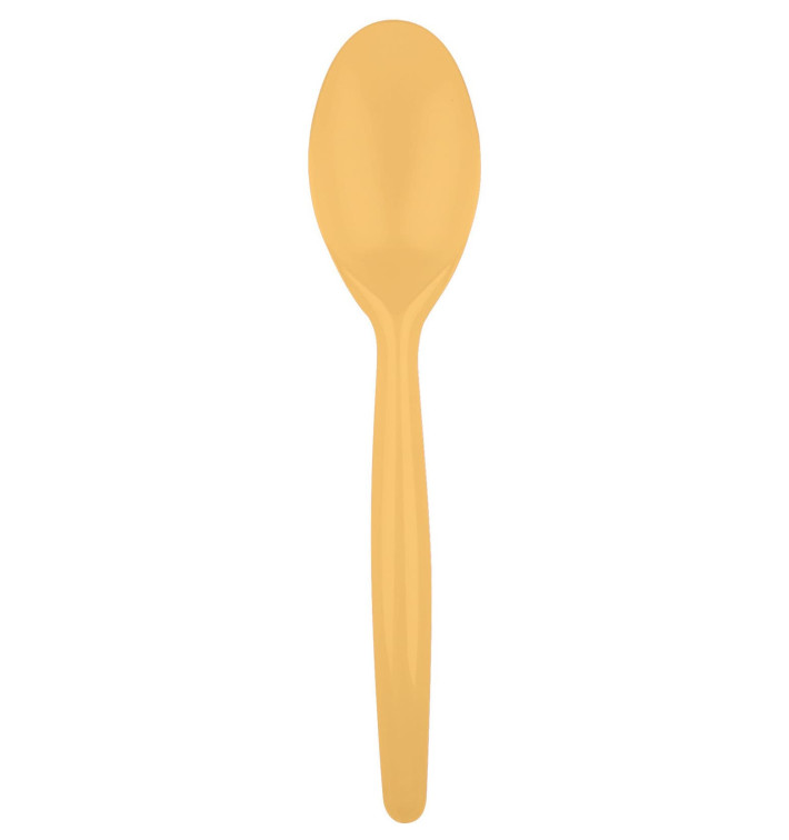 Colher de Plástico Easy PS Ouro 185 mm (500 Uds) Colher de Plástico Easy PS Ouro 185 mm (500 Uds)