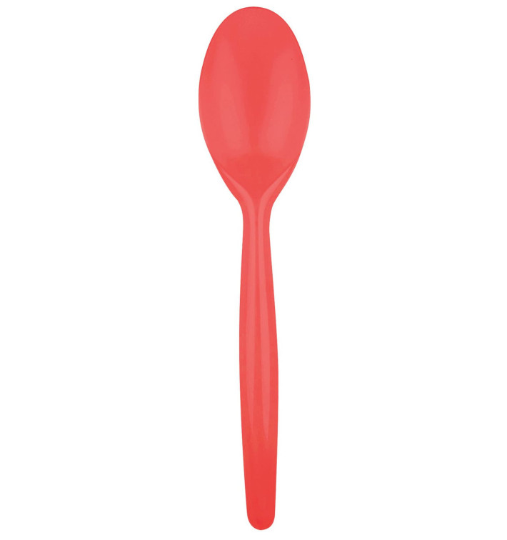 Colher de Plástico Easy PS Vermelho 185mm (20 Uds) Colher de Plástico Easy PS Vermelho 185mm (20 Uds)