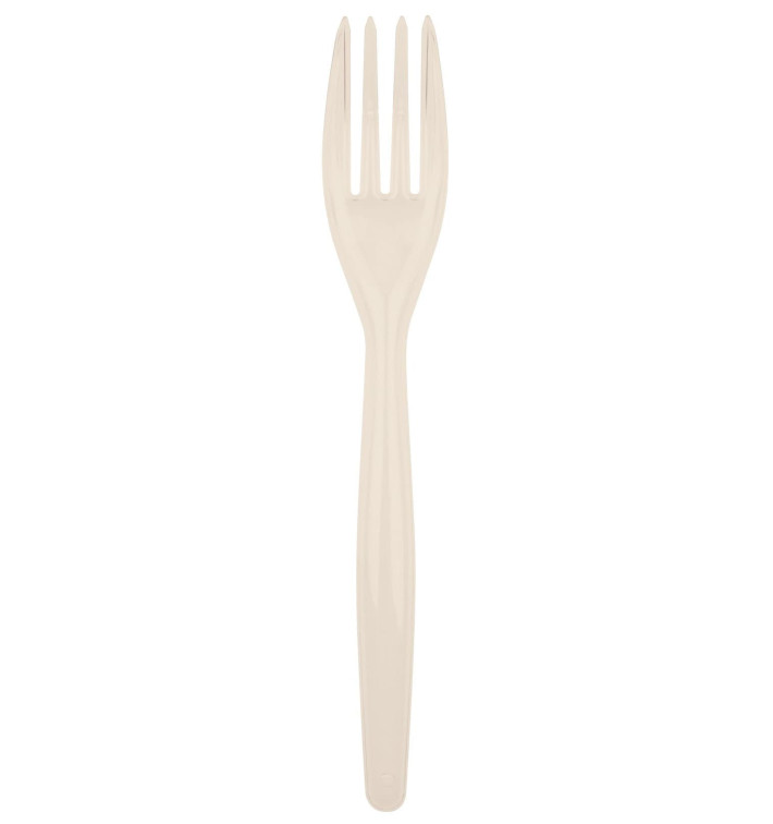 Garfo de Plástico Easy PS Creme 180mm (20 Uds) Garfo de Plástico Easy PS Creme 180mm (20 Uds)