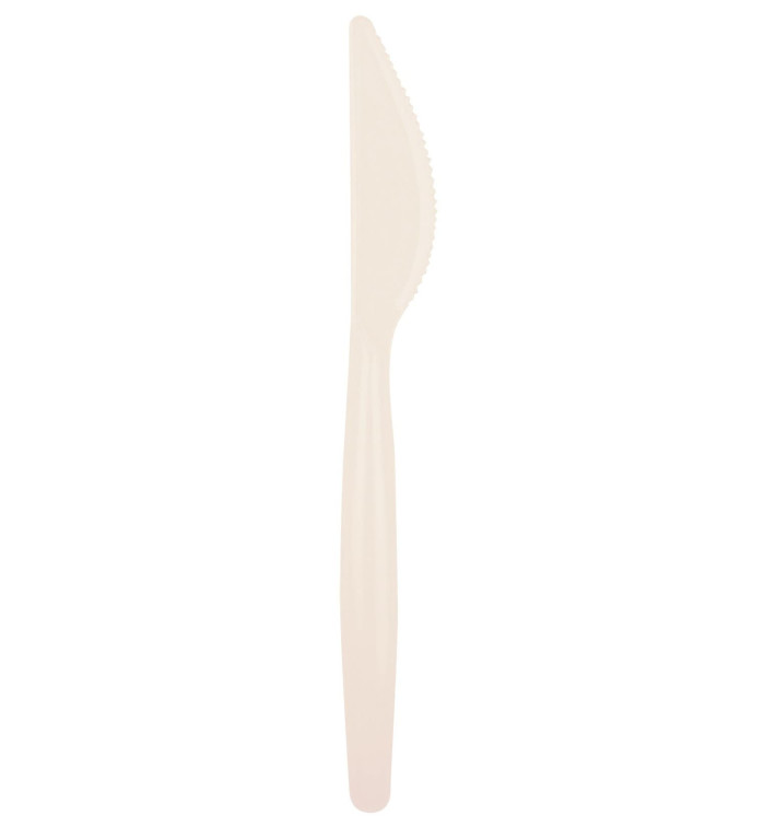 Faca de Plástico Easy PS Creme 185mm (20 Uds) Faca de Plástico Easy PS Creme 185mm (20 Uds)