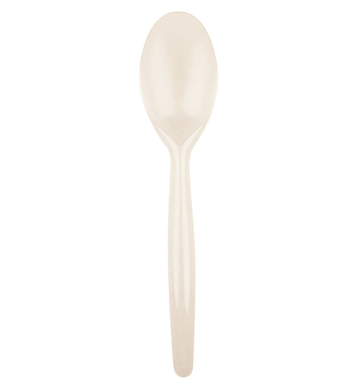 Colher de Plástico Easy PS Creme 185mm (500 Uds) Colher de Plástico Easy PS Creme 185mm (500 Uds)