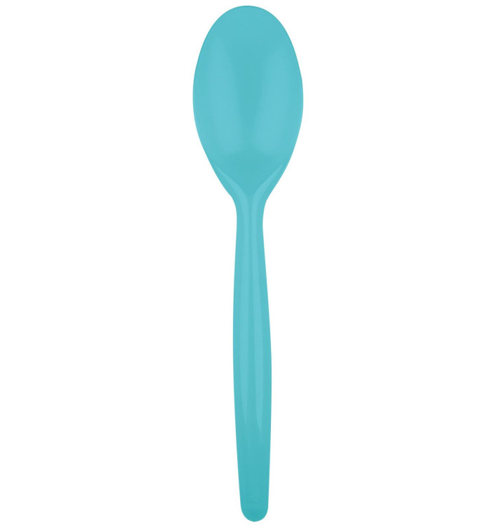 Colher de Plástico Easy PS Turquesa 185mm (20 Uds) Colher de Plástico Easy PS Turquesa 185mm (20 Uds)