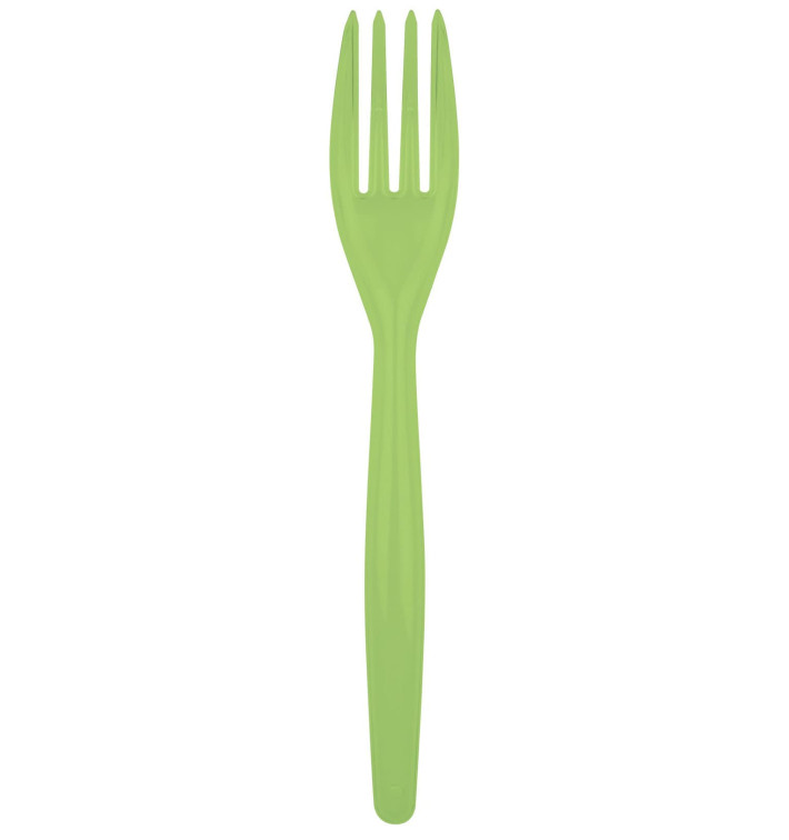 Garfo de Plástico Easy PS Verde Lima 180mm (20 Uds) Garfo de Plástico Easy PS Verde Lima 180mm (20 Uds)