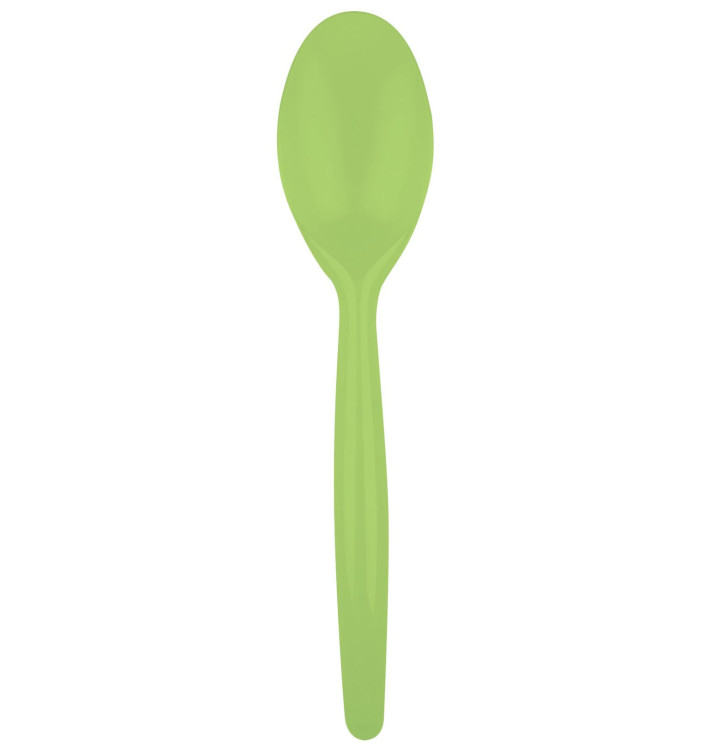 Colher de Plástico Easy PS Verde Lima 185 mm (500 Uds) Colher de Plástico Easy PS Verde Lima 185 mm (500 Uds)
