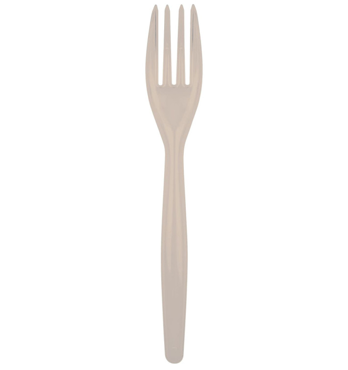 Garfo de Plástico Easy PS Bege 180 mm (500 Uds) Garfo de Plástico Easy PS Bege 180 mm (500 Uds)