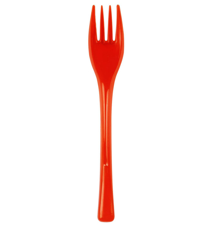 Garfo de Plástico Fly Vermelho Transp. 140mm (3000 Uds) Garfo de Plástico Fly Vermelho Transp. 140mm (3000 Uds)