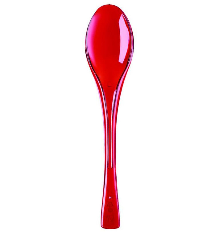 Colher de Plástico Fly Vermelho Transp. 145mm (3000 Uds)