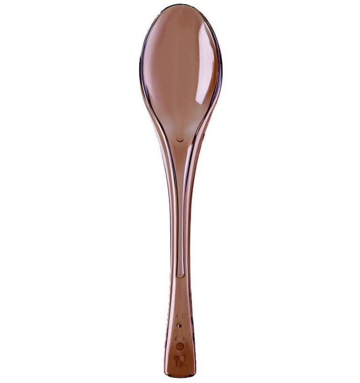 Colher de Plástico Fly Marrom Transp. 145mm (3000 Uds) Colher de Plástico Fly Marrom Transp. 145mm (3000 Uds)