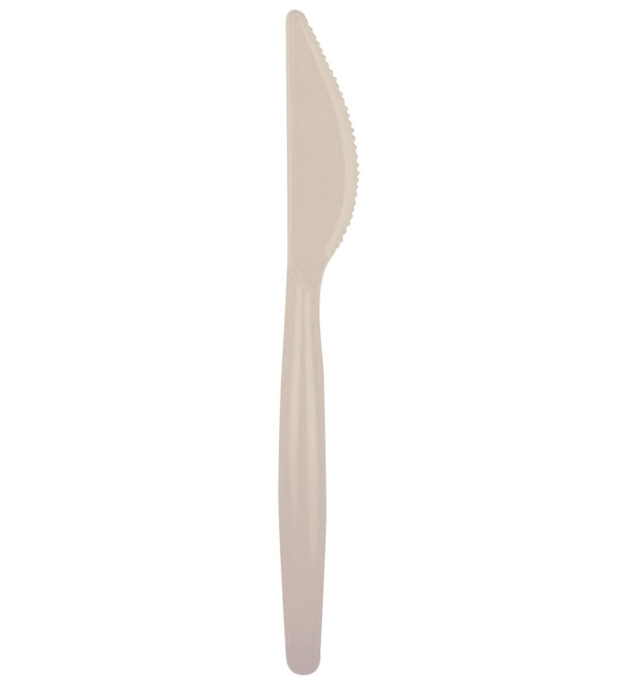 Faca de Plástico Easy PS Bege 185mm (20 Uds) Faca de Plástico Easy PS Bege 185mm (20 Uds)
