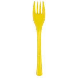 Garfo de Plástico Fly Amarelo Transp. 140mm (50 Uds)