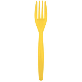 Garfo de Plástico Easy  PS Amarelo 180mm (20 Uds)