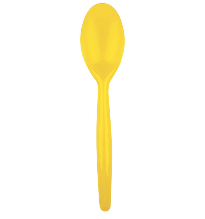 Colher de Plástico Easy PS Amarelo 185 mm (500 Uds) Colher de Plástico Easy PS Amarelo 185 mm (500 Uds)