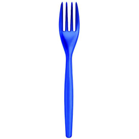 Garfo de Plástico Easy  PS Azul Transp. 180mm (20 Uds)