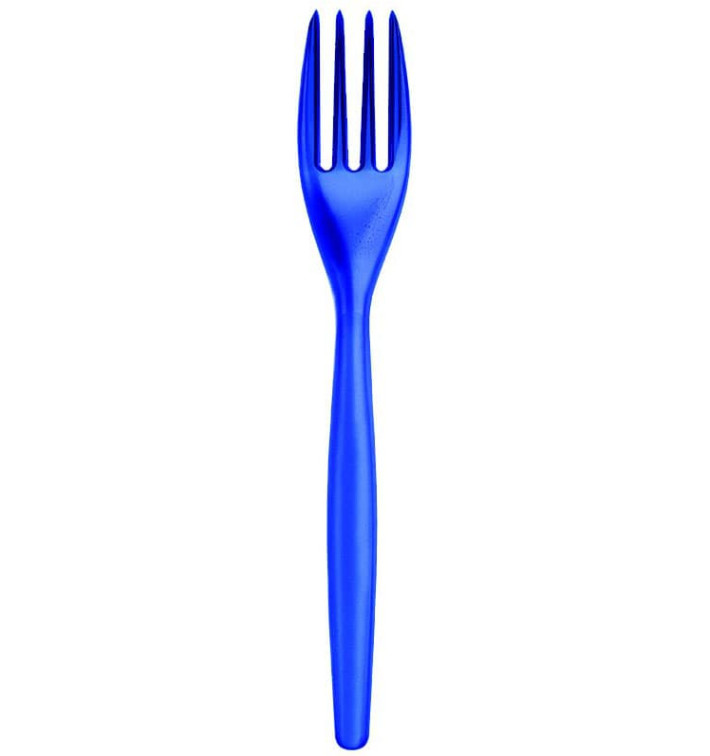 Garfo de Plástico Easy PS Azul Transp. 180mm (20 Uds) Garfo de Plástico Easy PS Azul Transp. 180mm (20 Uds)