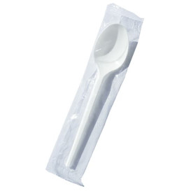 Colher de Plastico Individual PS Blanco 125 mm (100 Unidades)