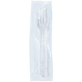 Garfo Plástico Individual PS Transparente 185 mm (25 Uds)