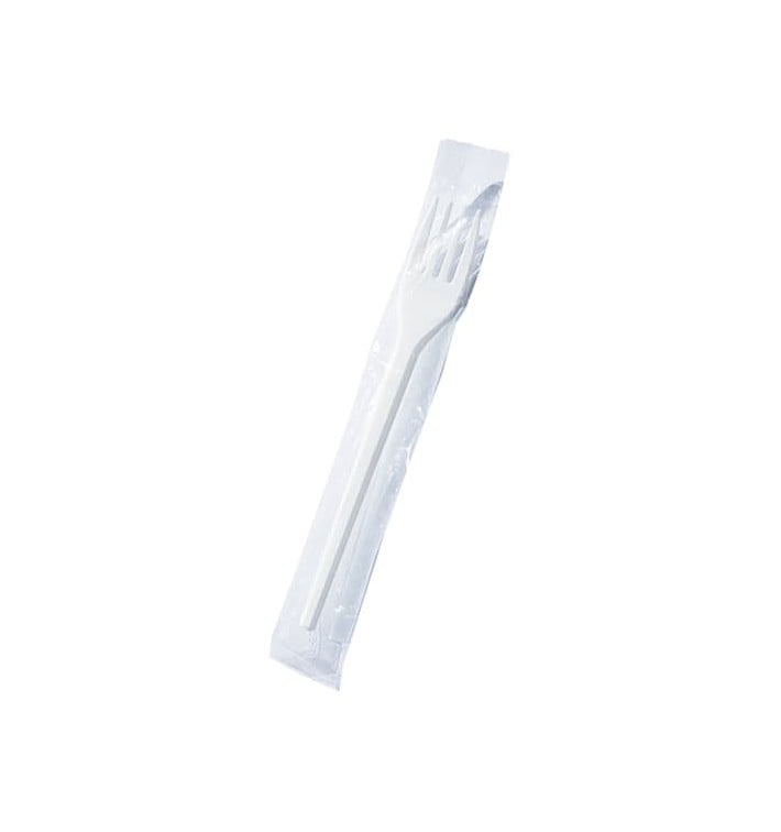 Garfo Plástico Individual PS Branco 170 mm (1.000 Uds)