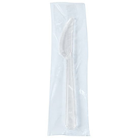 Faca Plástico Individual PS Transparente 185 mm (1.000 Uds)