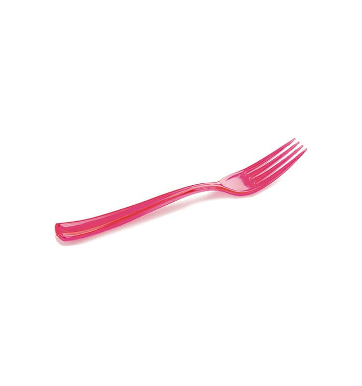 Garfo de Plastico Premium Framboesa 190mm (10 Uds) Garfo de Plastico Premium Framboesa 190mm (10 Uds)