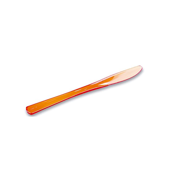 Faca de Plastico Premium Laranaja 200mm (10 Uds) Faca de Plastico Premium Laranaja 200mm (10 Uds)