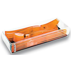 Conjunto Talheres Garfo, Faca Colher Laranja (20 Conjuntos)