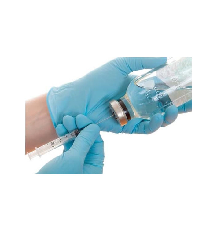Luvas de Nitrilo sem Talco Azul Medida M AQL 4 (100 Uds) Luvas de Nitrilo sem Talco Azul Medida M AQL 4 (100 Uds)