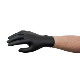 Luvas de Nitrilo sem Talco Preto Medida M AQL 1.5 (100 Uds) 
