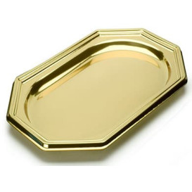 Bandeja Plastico Luxo Octog. Ouro 46x30 cm (5 Uds)