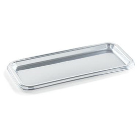 Bandeja Plastico Luxo Retang. Prata 35x16cm (5 Uds)