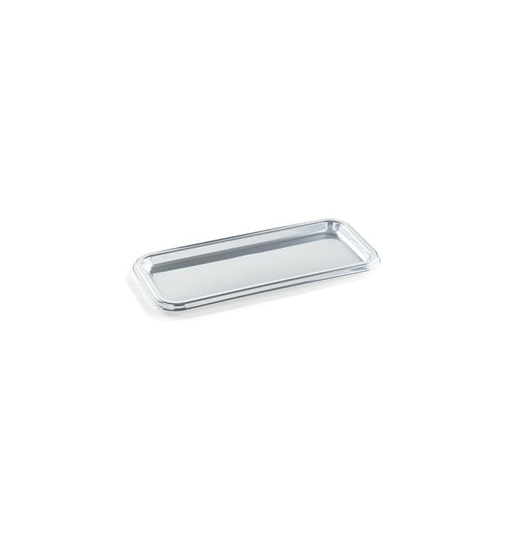 Bandeja Plastico Luxo Retang. Prata 35x16cm (5 Uds) Bandeja Plastico Luxo Retang. Prata 35x16cm (5 Uds)