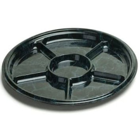 Bandeja Plastico 6 Comprt.Marmore 30 cm (5 Uds)