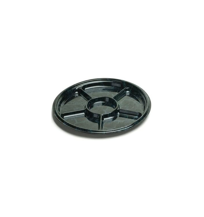 Bandeja Plastico 6 Comprt.Marmore 30 cm (5 Uds)