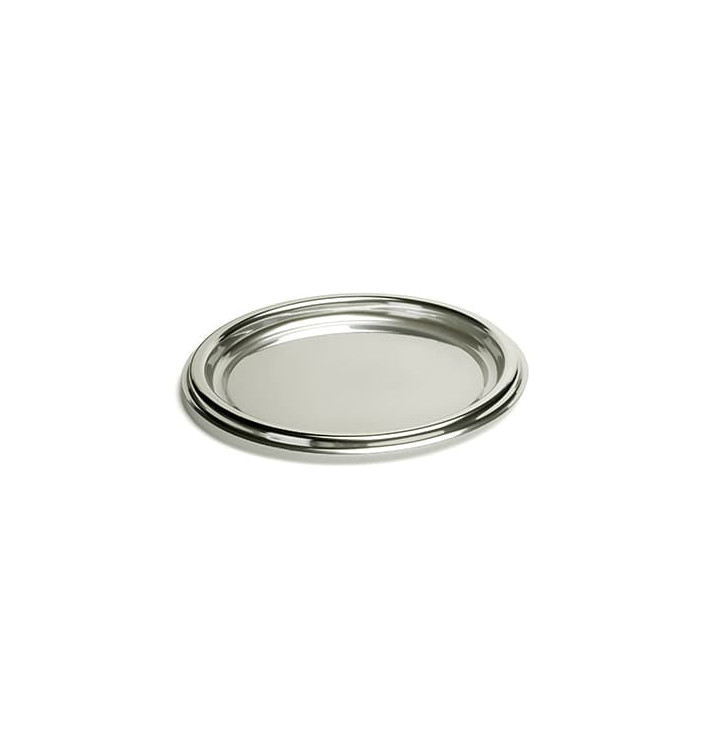 Bandeja Plastico Redonda Prata 30 cm (5 Uds) Bandeja Plastico Redonda Prata 30 cm (5 Uds)