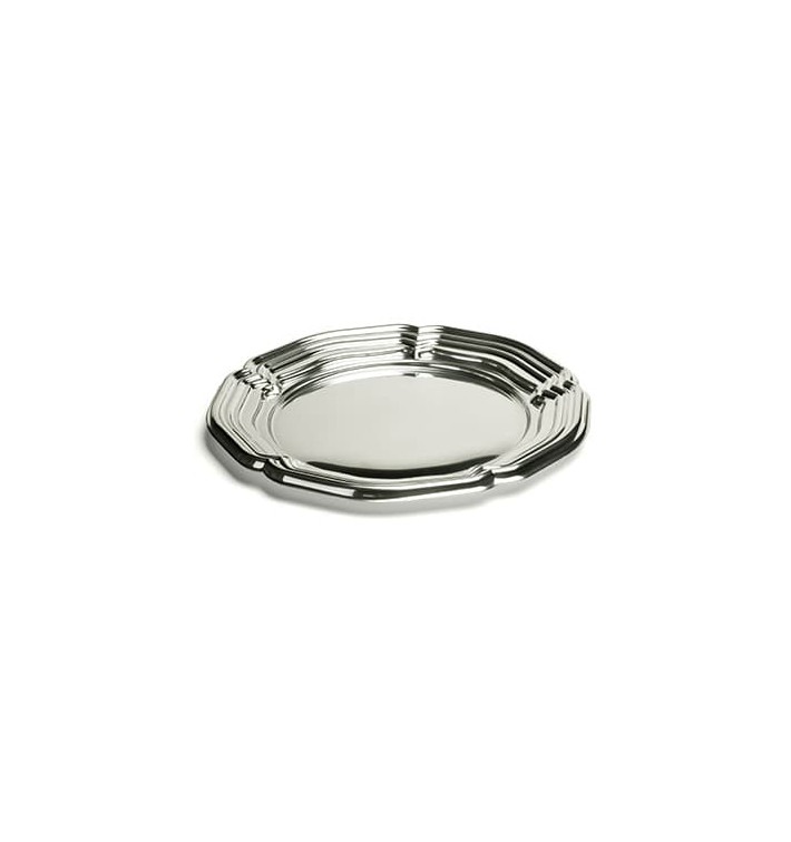 Bandeja Plastico Luxo Redonda Prata 34 cm (5 Uds) Bandeja Plastico Luxo Redonda Prata 34 cm (5 Uds)