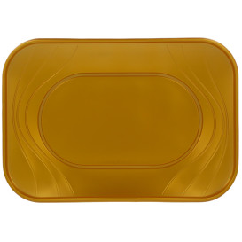 Bandeja Plastico PP "X-Table" Ouro 330x230mm (2 Unidades)