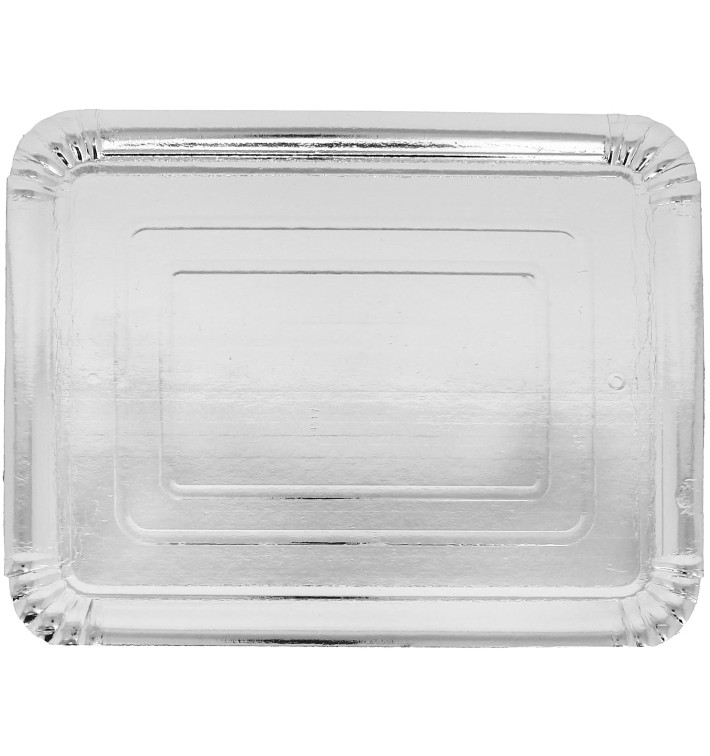 Bandeja de Cartão Rectangular Prata 25x34cm (400 Uds)