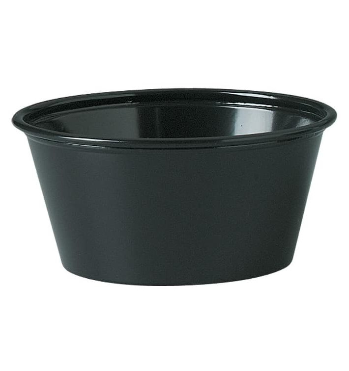 Copo para Molhos PS Preto 100ml Ø7,3cm (2500 Uds) Copo para Molhos PS Preto 100ml Ø7,3cm (2500 Uds)