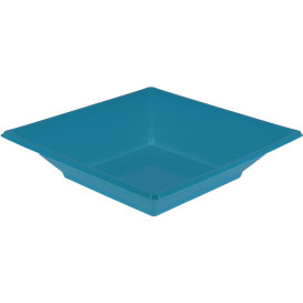 Prato Fundo Quadrado Plástico Turquesa 170mm (5 Uds)