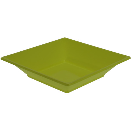 Prato Fundo Quadrado Plástico Pistache 17cm (750 Uds)