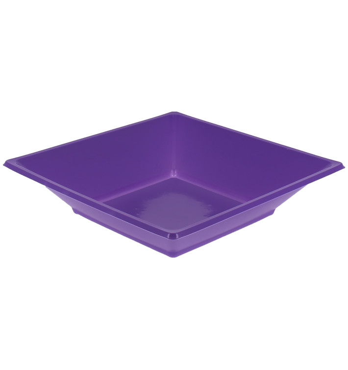 Prato Fundo Quadrado Plástico Lilás 170mm (5 Uds) Prato Fundo Quadrado Plástico Lilás 170mm (5 Uds)