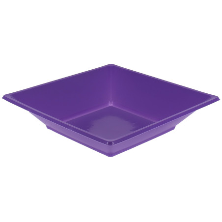 Prato Fundo Quadrado Plástico Lilás 17cm (750 Uds)