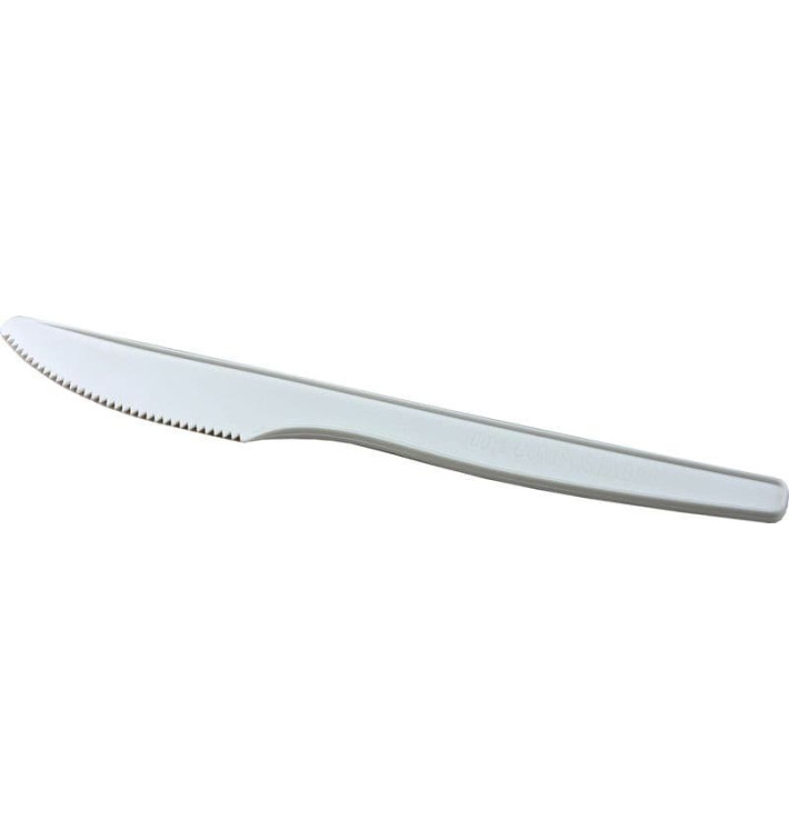 Faca Biodegradaveis CPLA Branco 160mm (1000 Unidades) Faca Biodegradaveis CPLA Branco 160mm (1000 Unidades)