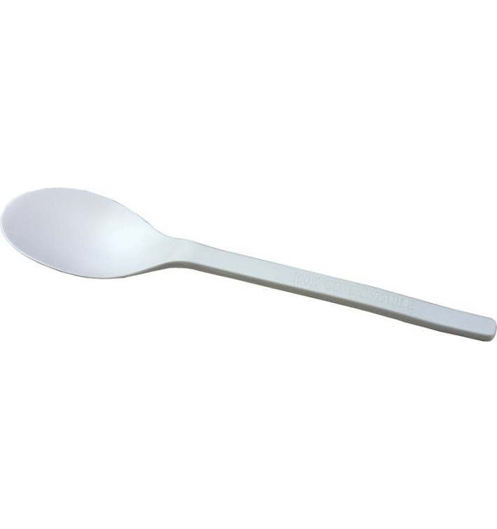 Colher Biodegradaveis PLA Branco 155mm (1000 Unidades) Colher Biodegradaveis PLA Branco 155mm (1000 Unidades)