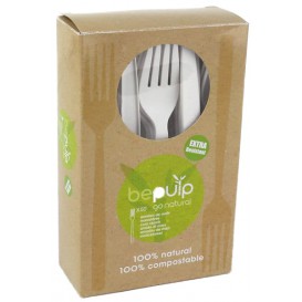 Garfo Biodegradaveis CPLA Branco 160mm em caixa (50 Uds)