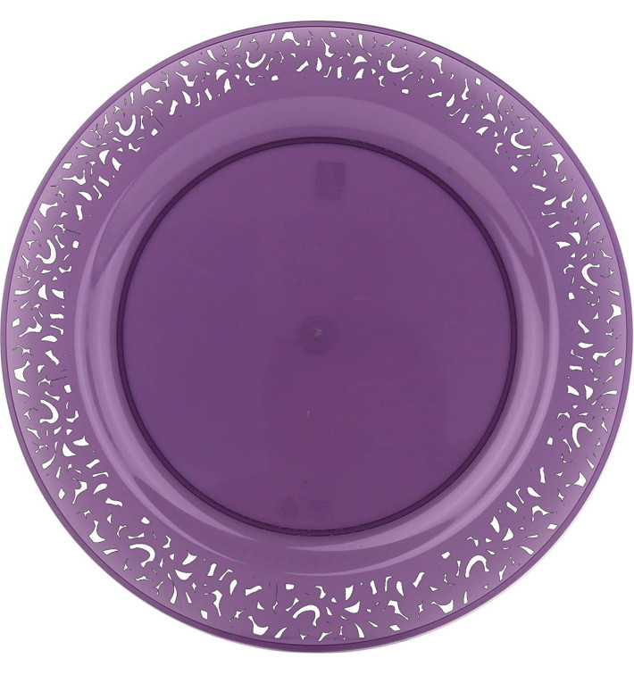 Prato Plastico Rigido Redondo "Lace" Berinjela 23cm (88 Uds) Prato Plastico Rigido Redondo "Lace" Berinjela 23cm (88 Uds)